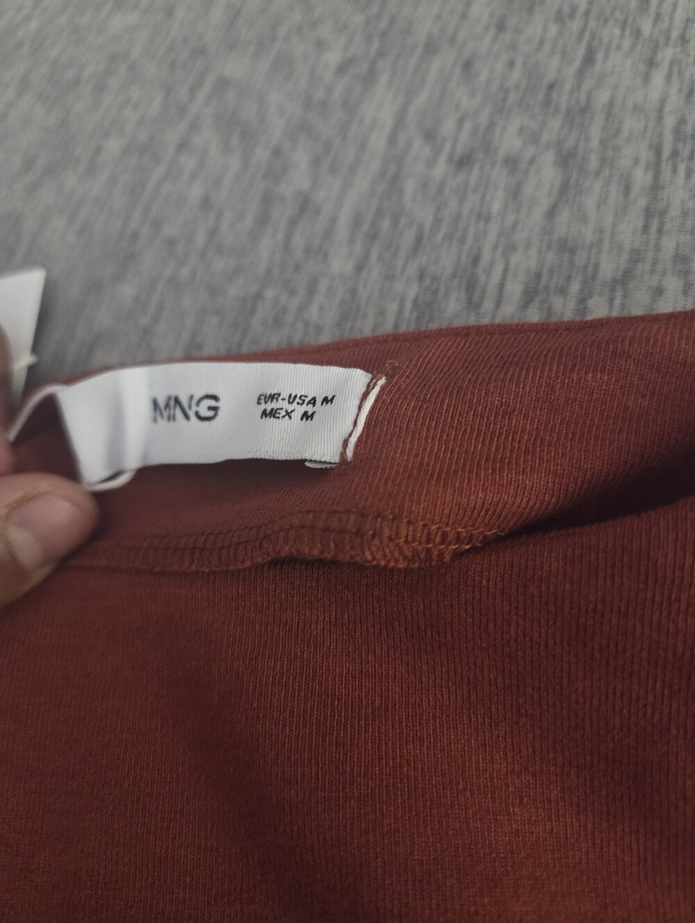 Mango Sleeveless Ribbed Mock Neck Top - Rust - Picture 3 of 3